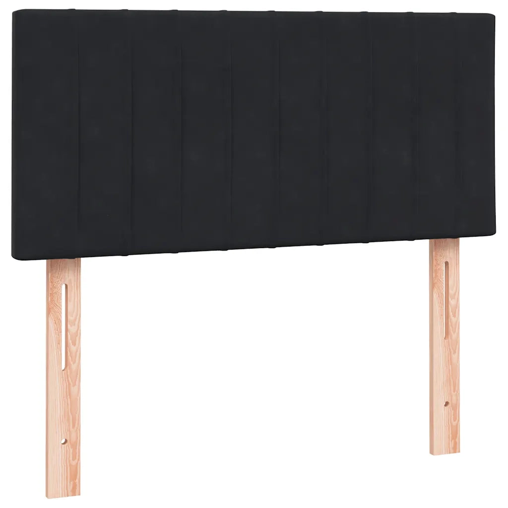 vidaXL Giroletto a Molle con Materasso Nero 90x210 cm in Velluto