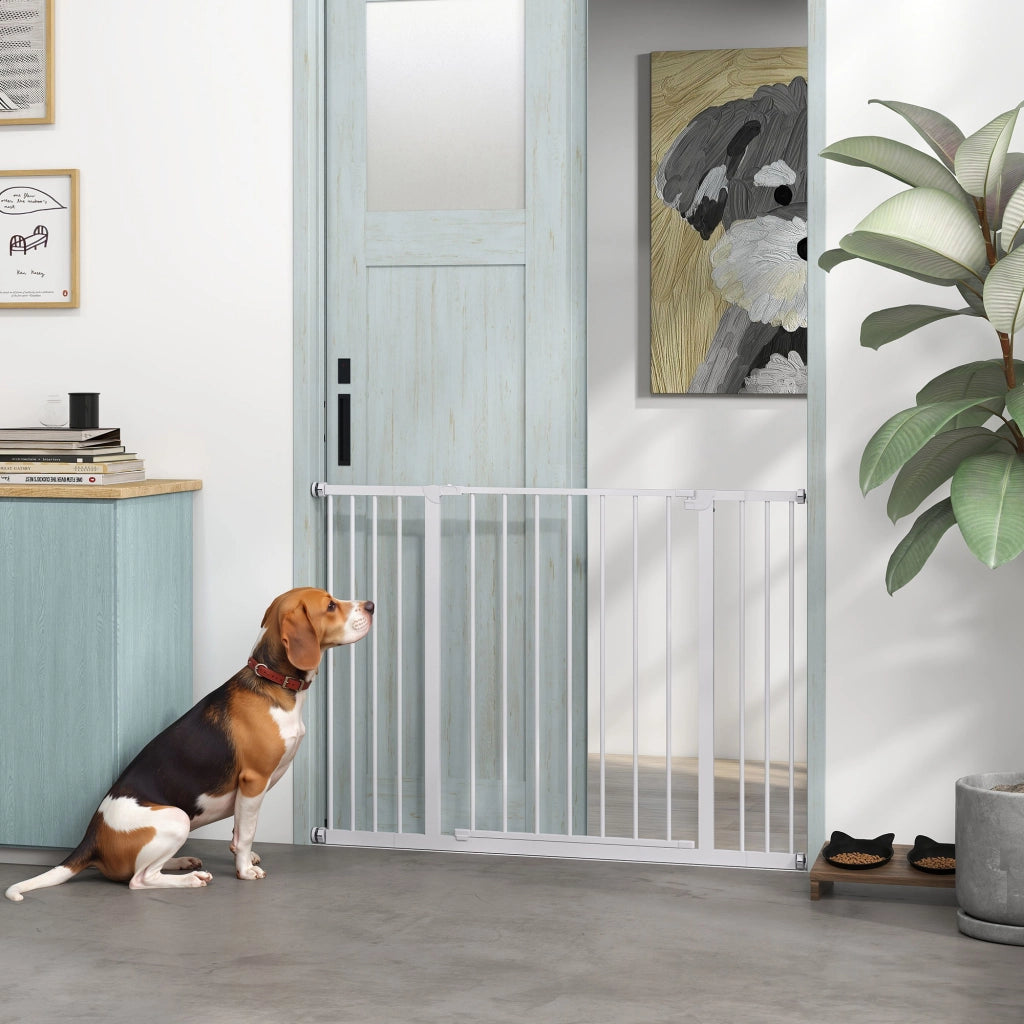 Cancellino per Cani Estensibile ¨C zephmum ¨C Metallo e Plastica Bianco 76-107 cm