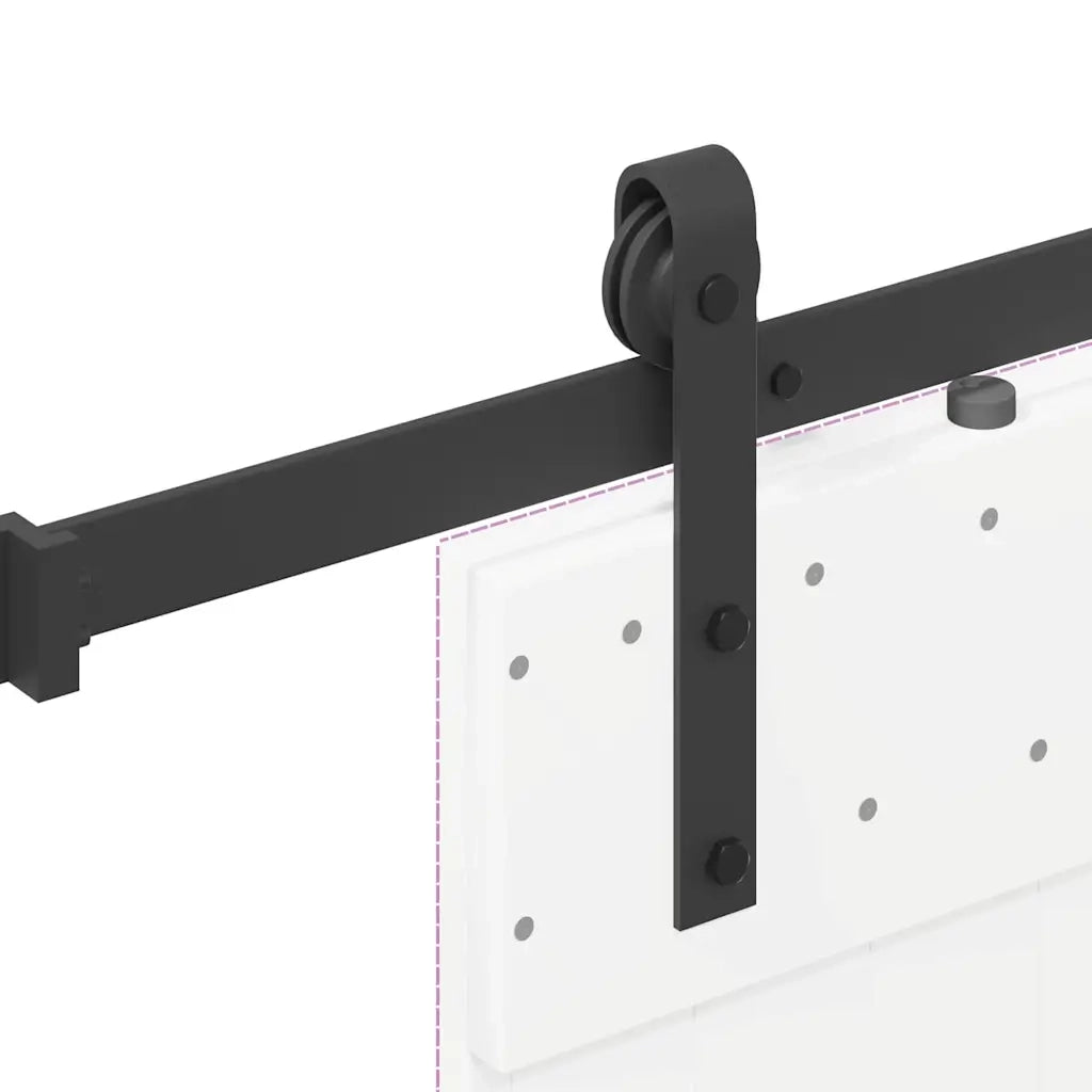 Kit di Binari per Porte Scorrevoli 213,5 cm Acciaio Nero