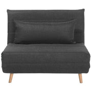 Divano letto piccolo in tessuto grigio scuro 1 posto letto pieghevole senza braccioli scandinavo