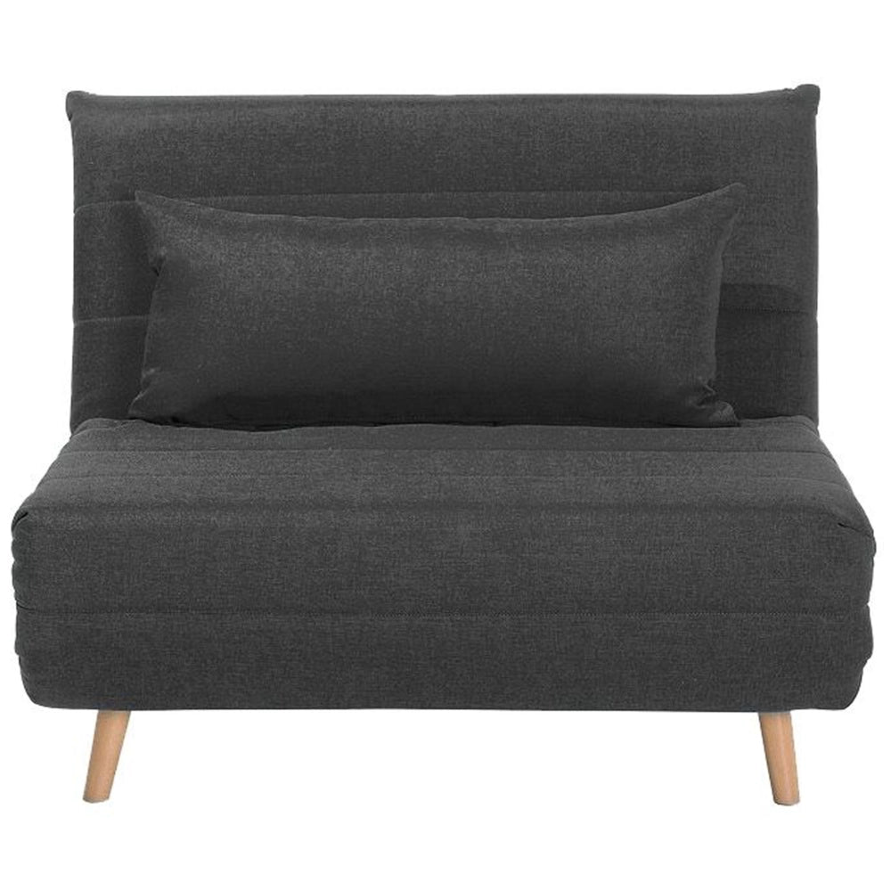 Divano letto piccolo in tessuto grigio scuro 1 posto letto pieghevole senza braccioli scandinavo