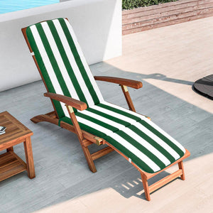 Cuscino Sdraio Poltrona Morbido A Righe Copri Lettino Prendisole Pieghevole Made In Italy Verde