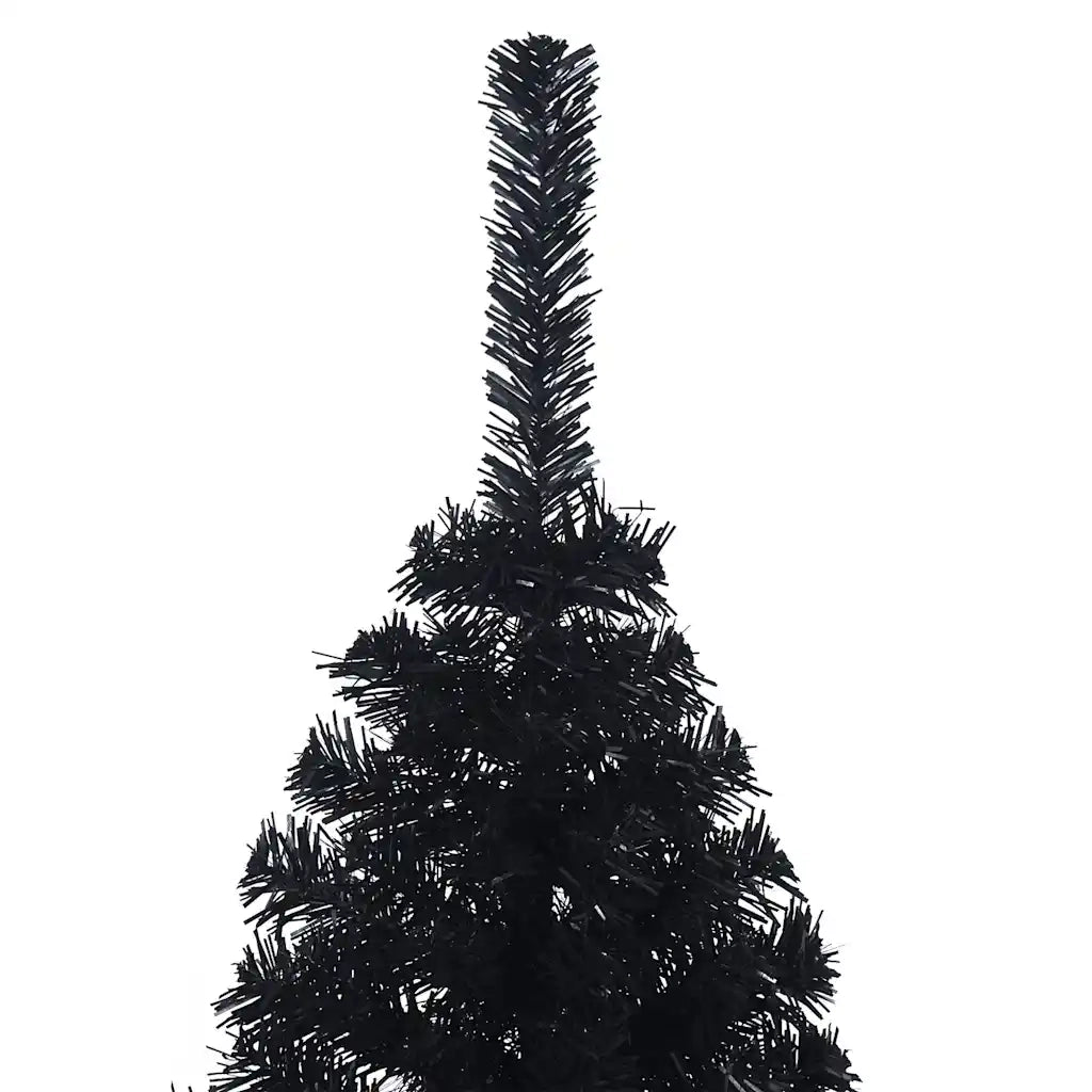 Albero di Natale Artificiale a Metà con Base Nero 150 cm PVC 344676