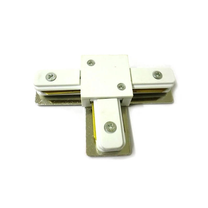 Giunto a T Connettori Per Binario Dei Faretti Led A Binario Modello T Colore Bianco Per Mono Fase