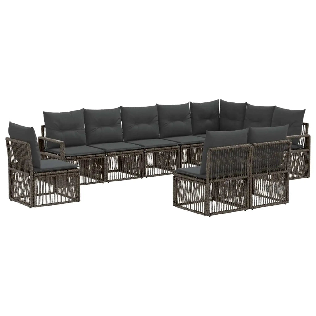 Set Divano da Giardino 10 pcs Grigio polyrattan 3435740