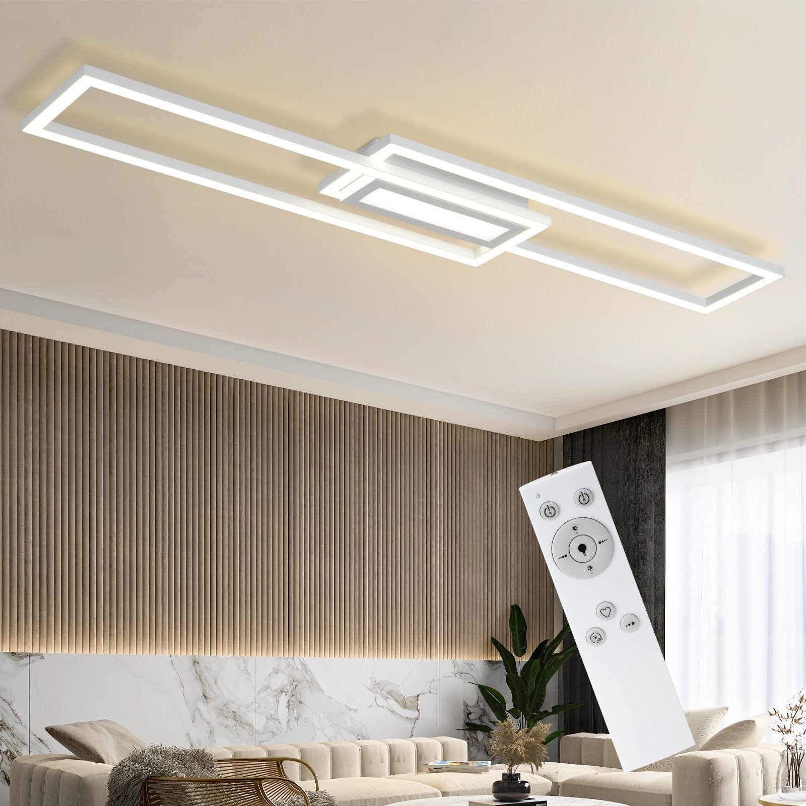ZMH Lampada da soffitto plafoniera LED moderna 50W dimmerabile telecomando