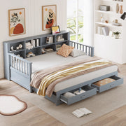 DIVANO LETTO ESTRAIBILE 90x190/180x190 CM LEGNO Grigio
