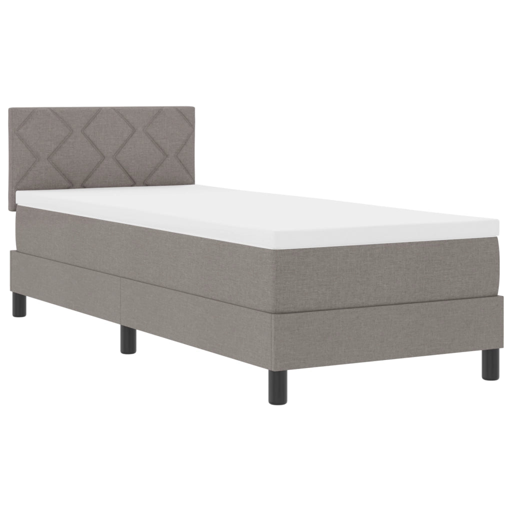 Letto a Molle con Materasso & LED Tortora 80x200 cm Tessuto