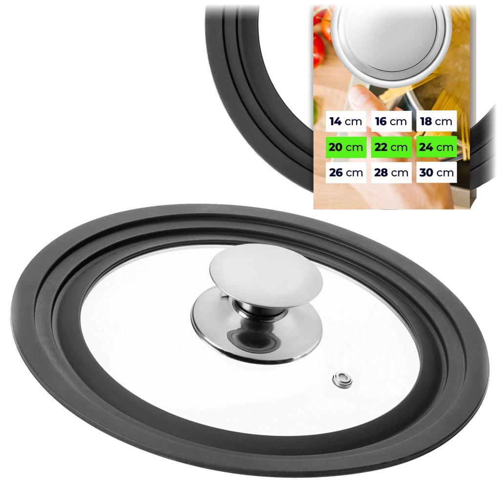 Coperchio in vetro e silicone KADAX 20/22/24 cm
