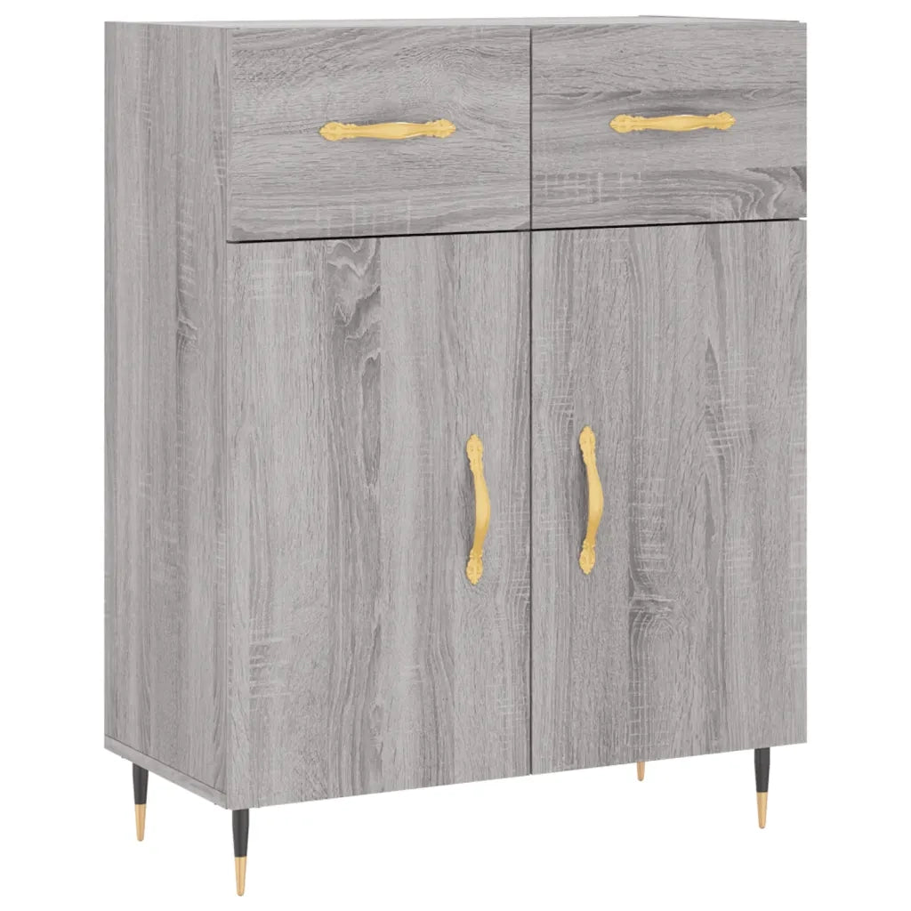 Credenza Grigio Sonoma 69,5x34x90 cm in Legno Multistrato