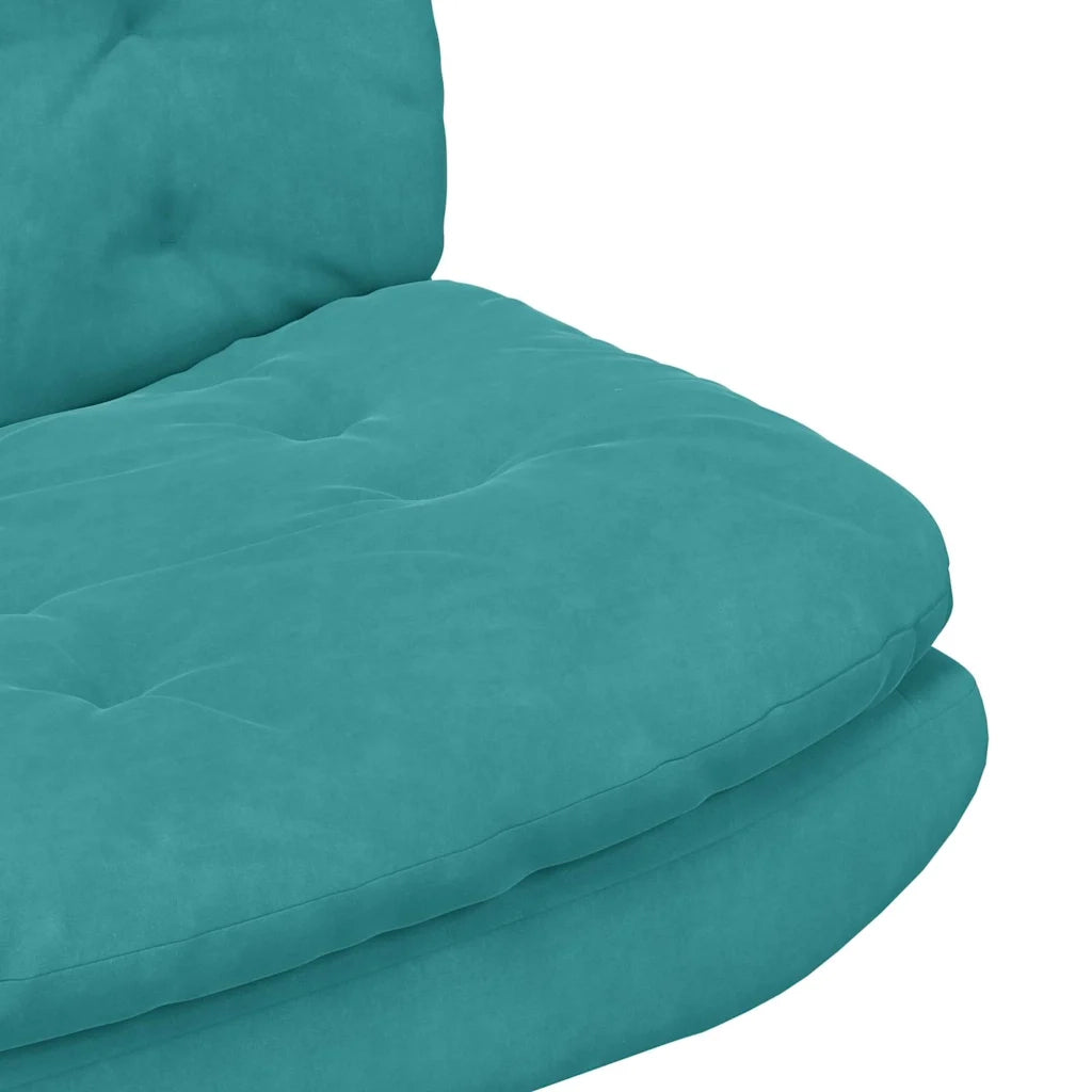 vidaXL Poltrona Relax con Base Girevole Altro Turchese 63 x 75 x 76 cm