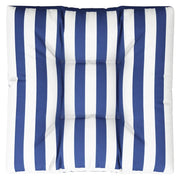 Cuscino per pallet | Cuscini per sedie Strisce Bianche e Blu 70x70x12 cm in Tessuto