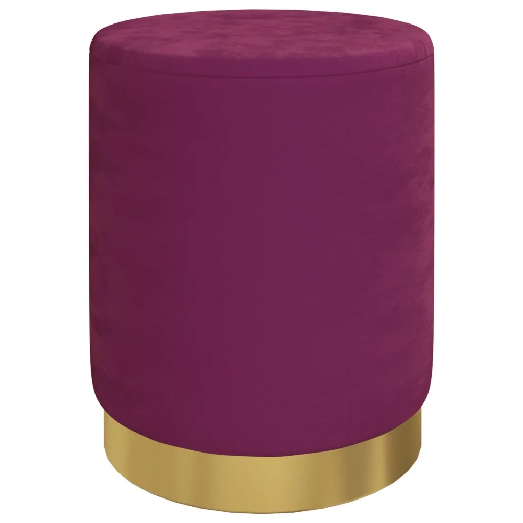 Sgabello Rotondo con Contenitore Viola in Velluto 31 x 37 cm CFW1969862