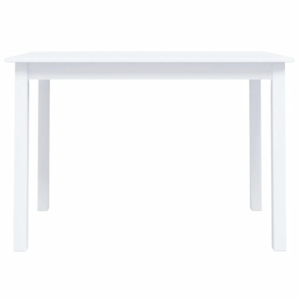Tavolo da Pranzo Bianco 114x71x75cm in Legno Massello di Hevea 247362