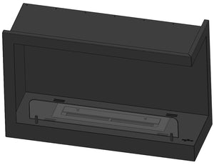 Camino a Bioetanolo da Incasso 84x54 cm Inside L800 V1 Angolo a Sinistra Nero con Vetro