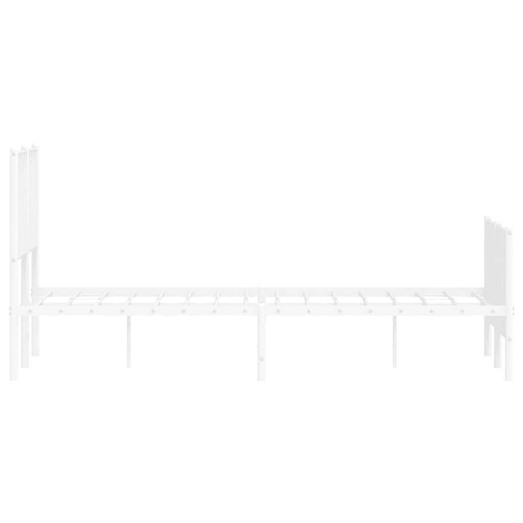 Giroletto con Testiera e Pediera Metallo Bianco 120x200 cm 374502