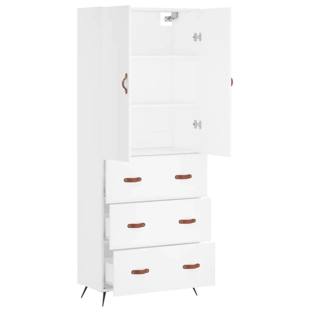 Credenza Bianca 69,5x34x180 cm in Legno Multistrato 3195819
