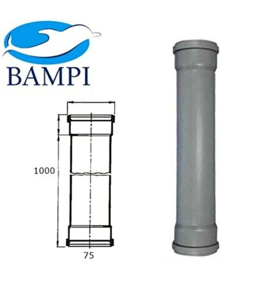 Tubo Dritto 2 Bicchieri In Polipropilene Raccordi Scarico D.500 Mm Set 5 Pezzi - Bampi