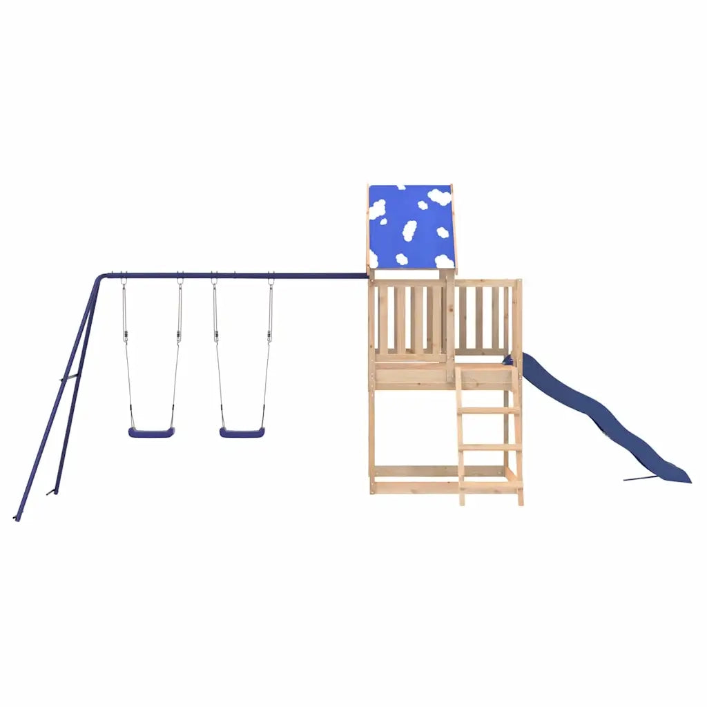 Set da Gioco da Esterno in Legno Massello di Pino