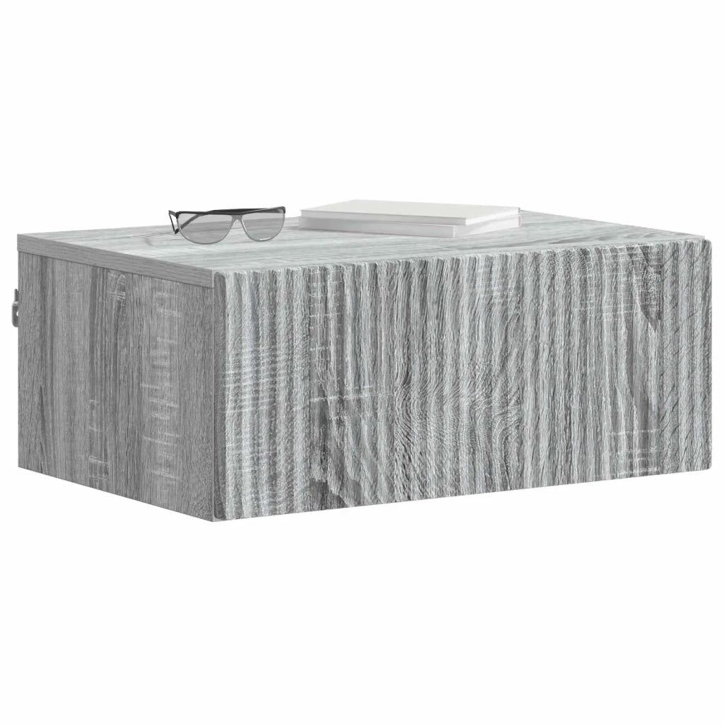 Mobiletto da notte a muro Grigio Sonoma 49 x 34,5 x 20 cm 898457