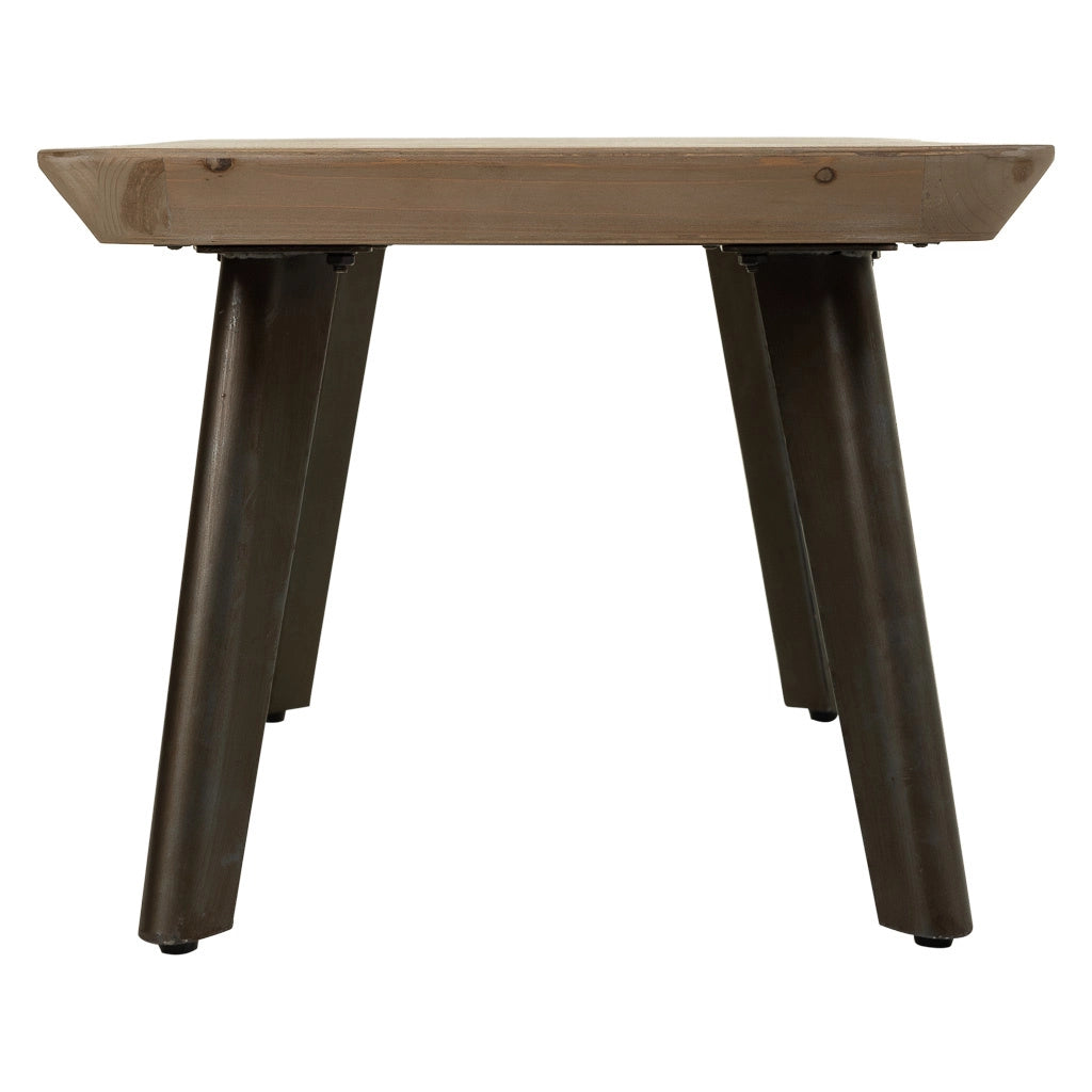 Tavolino da salotto in legno e metallo marrone 100x50x40