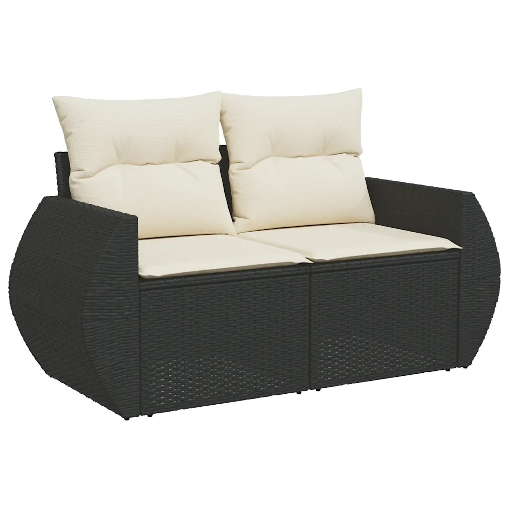 Set Divani da Giardino con Cuscini 7pz Nero Polyrattan 3327896