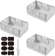 Set di Scatole di Archiviazione Grande - Stabile - 3 Pezzi - Bianco - 42*28*16cm