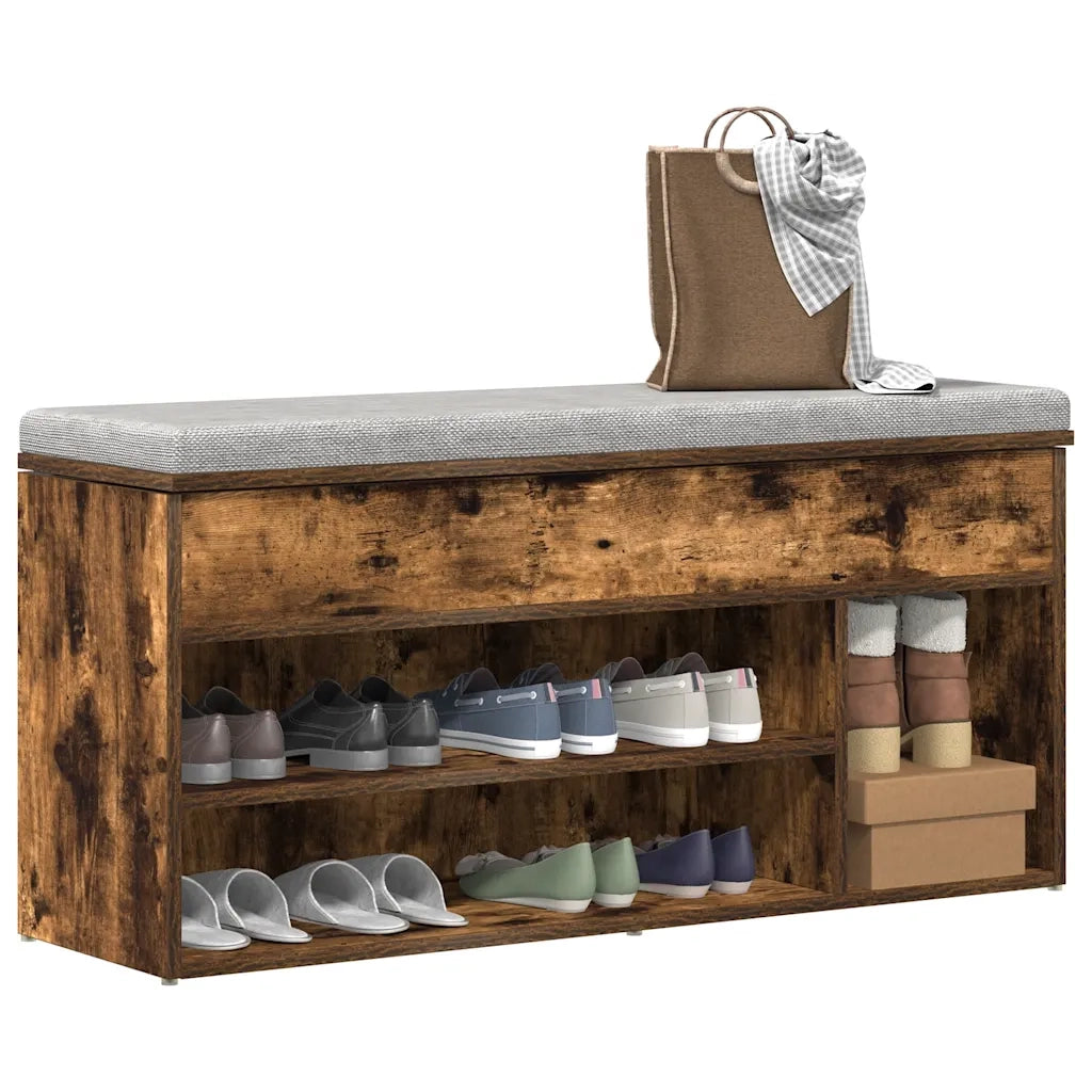 Scarpiera | Mobile per scarpe Rovere Fumo 102x30,5x45 cm in Legno Multistrato