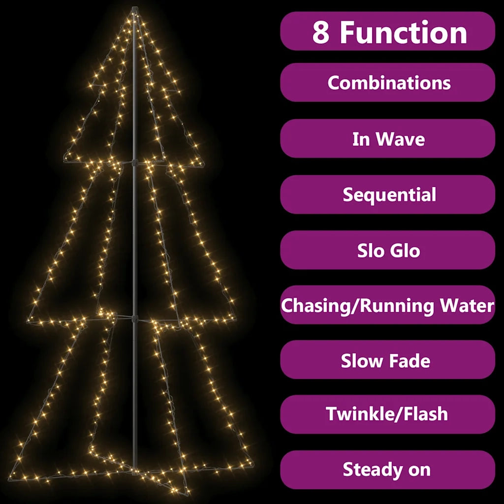 Albero di Natale a Cono 300 LED per Interni Esterni 120x220 cm 328586