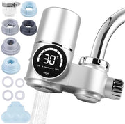 Filtro Acqua Premium - Filtro Acqua per Rubinetto - Sterilizzazione UV - 8 Passaggi di Filtrazione - Sicuro per l'Alimentazione ABS - Display a LED - Filtro per Rubinetto