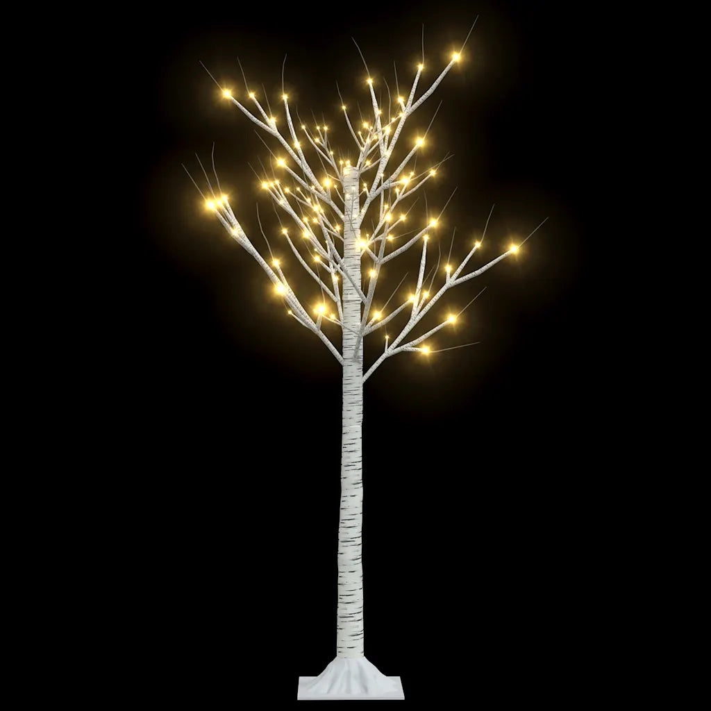 Albero Natale 128 LED 1,2 m Salice Bianco Caldo Interno Esterno 332952