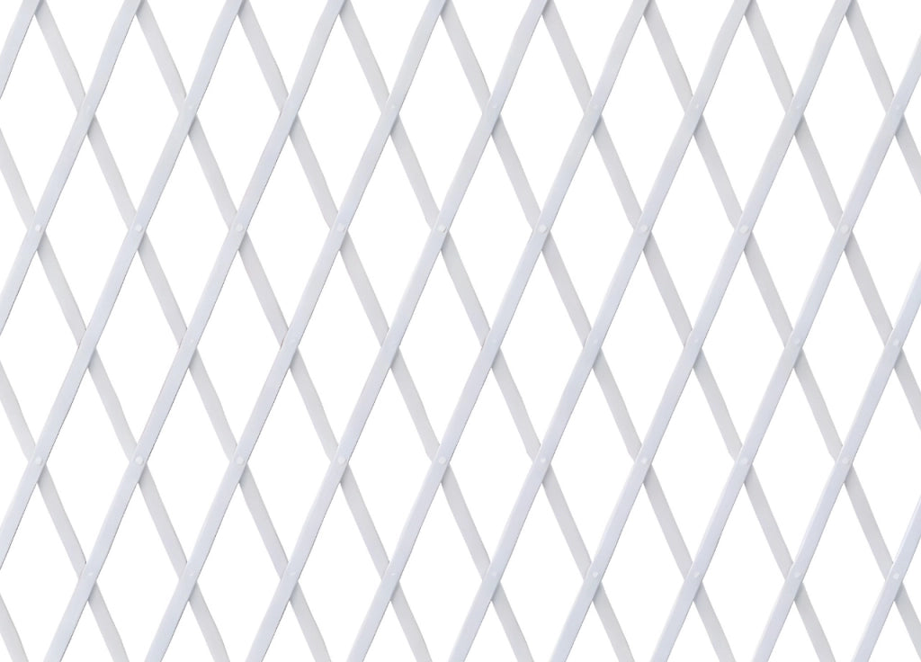 Traliccio Estensibile In PVC Per Piante Rampicanti Recinzione Giardino Balcone - 100x100 - Bianco