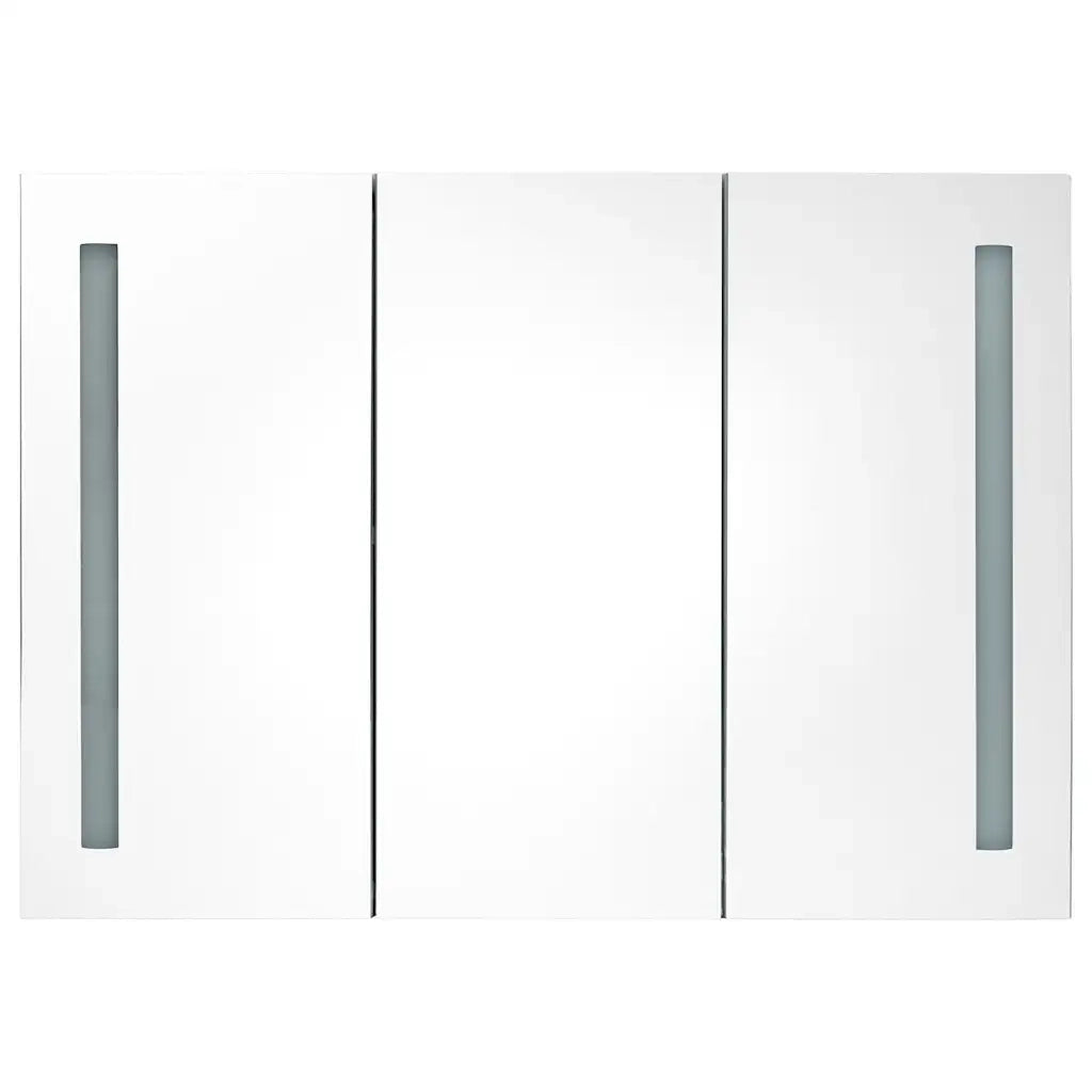 Armadietto Bagno | Armadio da bagno con Specchio e LED Grigio Cemento 89x14x62 cm