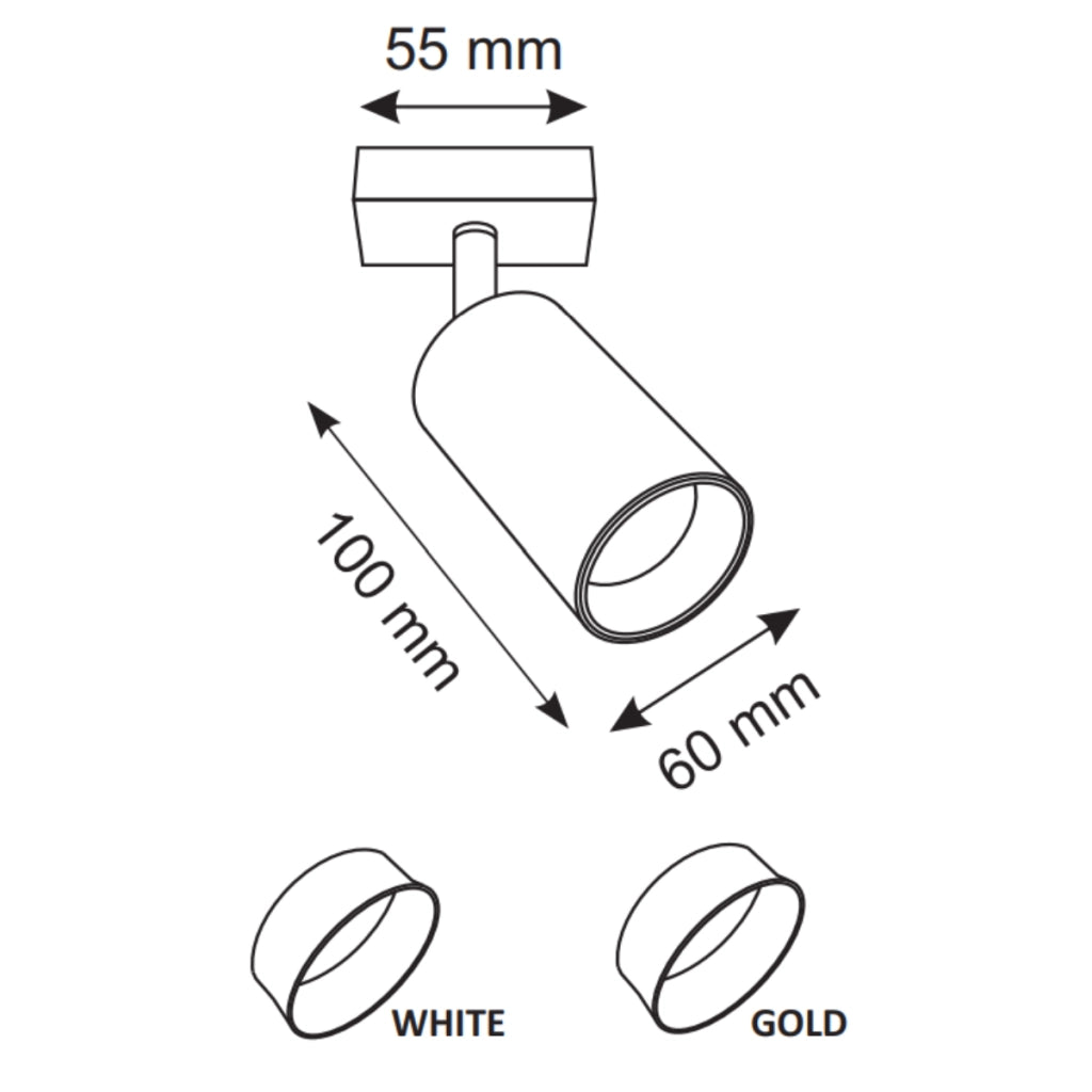 Lampada parete/soffitto 1xGU10 bianca oro Maribel Polux