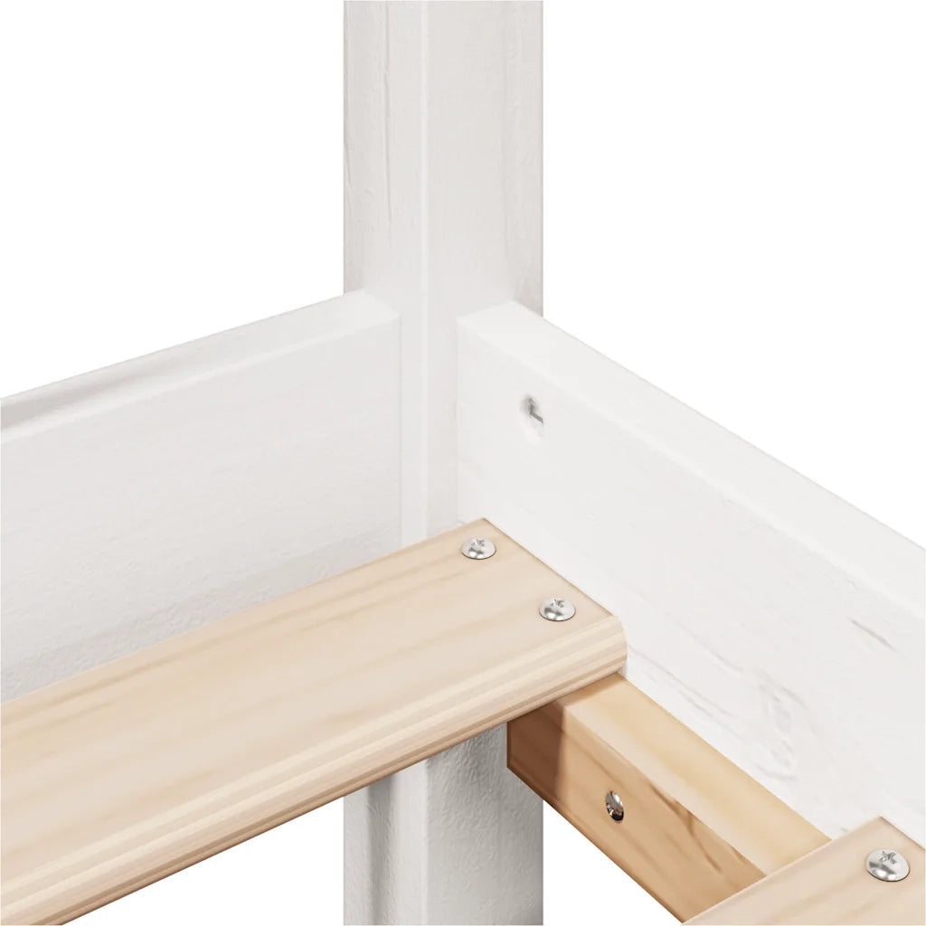 Giroletto senza Materasso Bianco 200x200 cm Legno Massello Pino