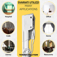 Bastone Binario Riloga Zineffa Scorritenda Estensibile in alluminio laccato bianco alta qualità, estesensibile da 122 a 215 cm