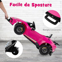 12V Lamborghini Auto Elettrica per Bambini, Macchina Elettrica Cavalcabile con Telecomando, Luci LED Musica e Funzione di Avvio Lento, 3-5 Km/h, per Bambini 3 Anni+ (Rosa)