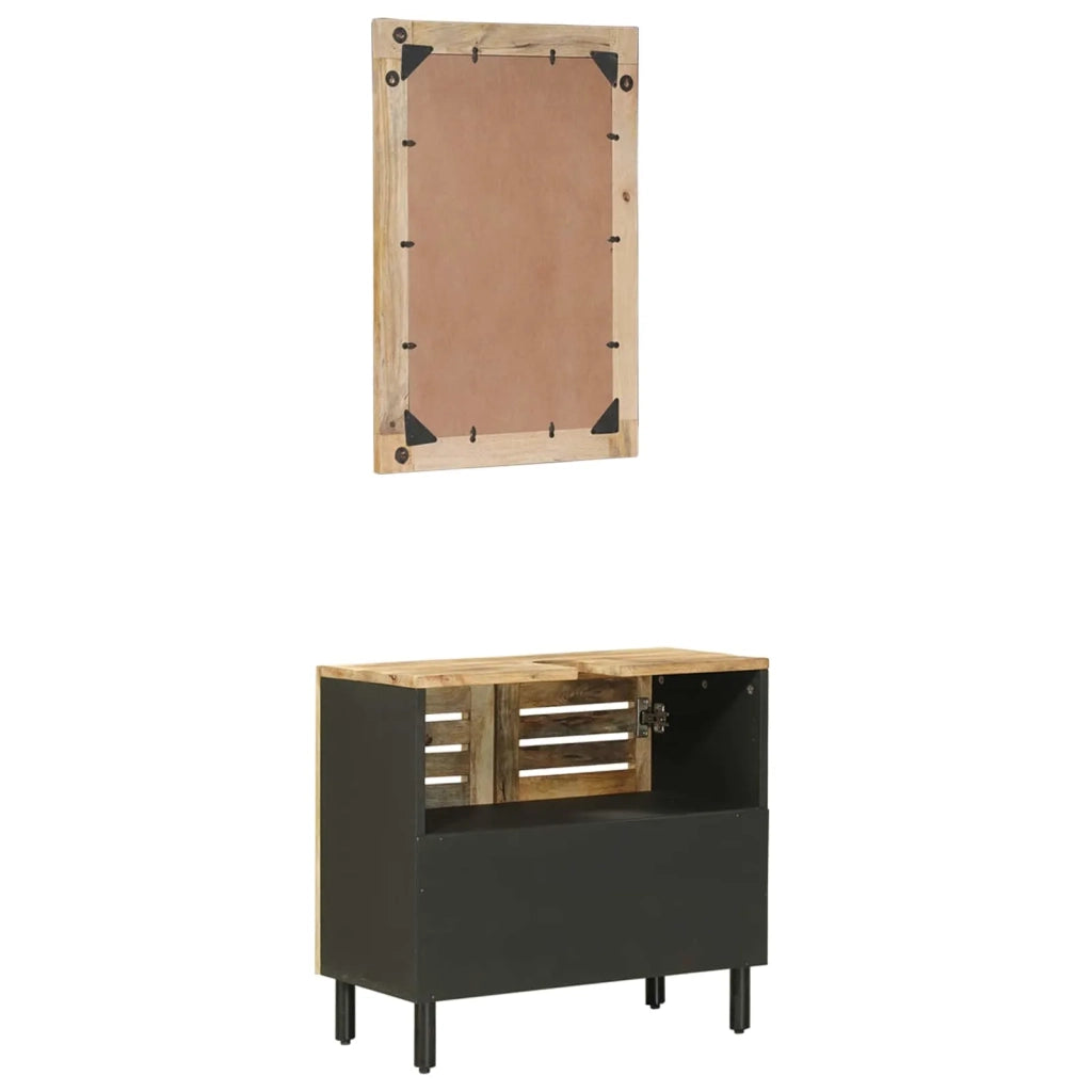 Set di Armadi da Bagno con porta 2 pcs Legno di mango massello 3310165