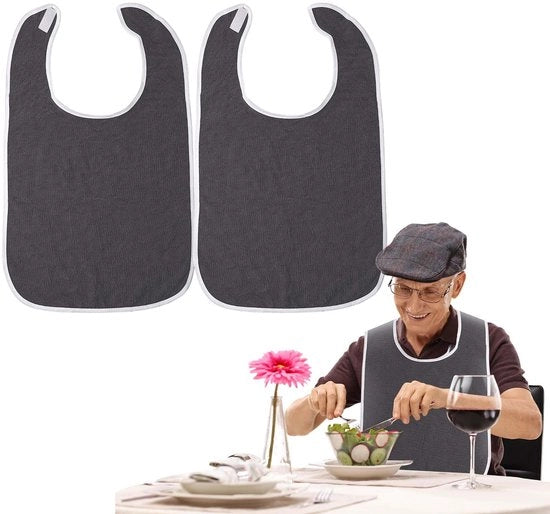 Set di protezione per il cibo da tavola per adulti, 2 pezzi, impermeabili, riutilizzabili e lavabili, protezione per il cibo per adulti, anziani e persone con disabilità, chiusura con elastici, pasto comodo