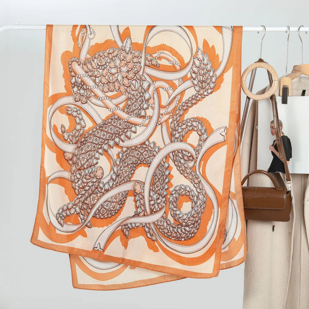 Sciarpe da donna con stampe retr¨°, scaldacollo, sciarpe di seta