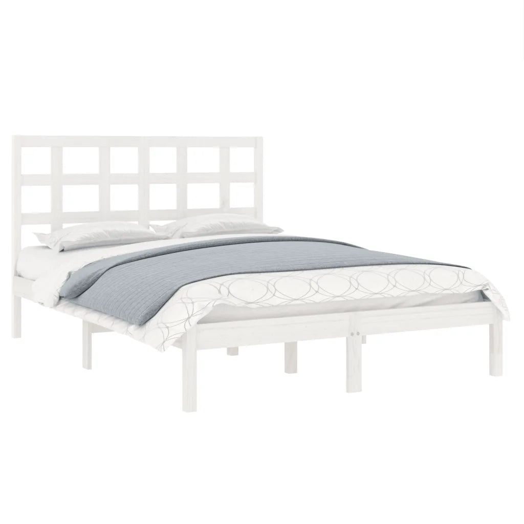 Giroletto-Struttura Letto Bianco in Legno Massello 160x200 cm 775732