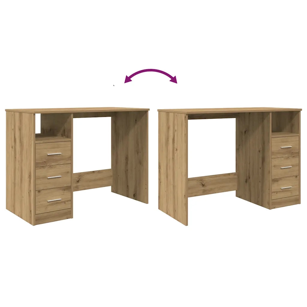 Scrivania Rovere Artigianale 102x50x76 cm in Legno Multistrato 855853
