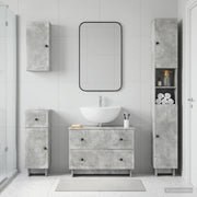 Set di Mobili da Bagno da 4 Pezzi EDE Grigio Cemento 3417903