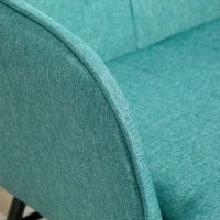 Poltrona a Dondolo con Poggiapiedi, Ampia Seduta, Alto Schienale, Imitazione Lino, Verde Menta