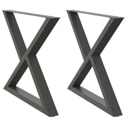 Set di 2 eleganti gambe fisse per tavolo da pranzo 90 x 73 cm con piedini regolabili in acciaio antracite 02_0057019