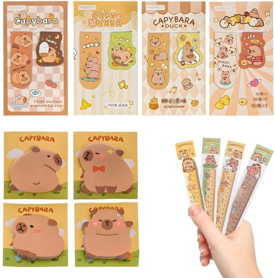 Etui per capybara, set di 12 accessori per bambini, schedari e matite per la scuola e le feste