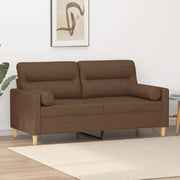 Divano a 2 Posti con Cuscini-Sofa 2 Posti con Cuscini Marrone 140 cm in Tessuto 468481