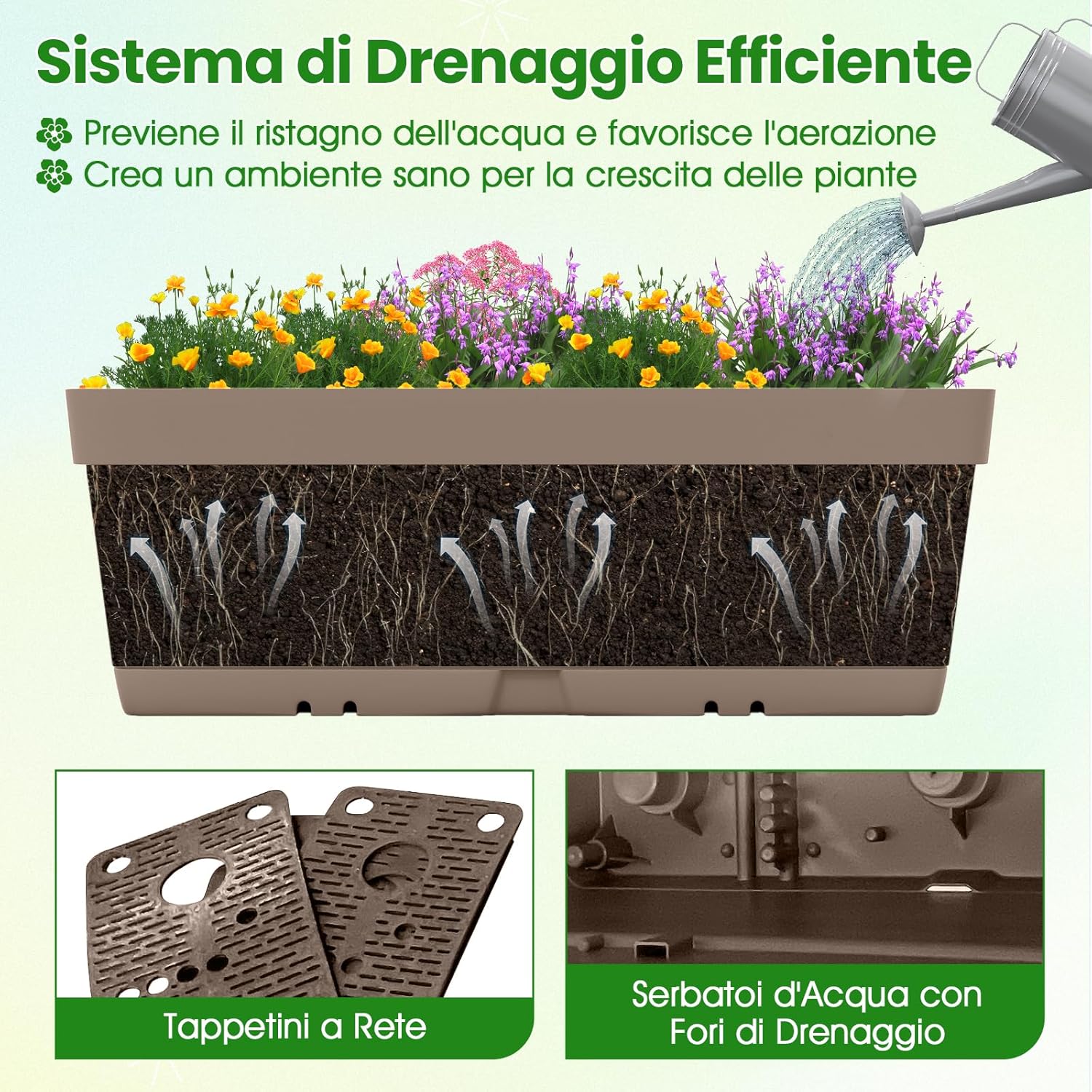 Letto Verticale Rialzato, 6 PZ Fioriere da Giardino per Verdure, Erbe e Fiori, Fioriere Elevate per Interni ed Esterni per Patio, Giardino e Balcone (Grigio)