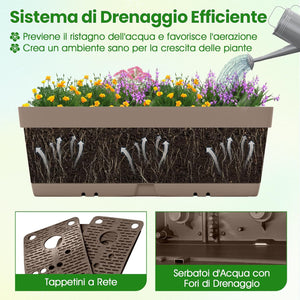Letto Verticale Rialzato, 6 PZ Fioriere da Giardino per Verdure, Erbe e Fiori, Fioriere Elevate per Interni ed Esterni per Patio, Giardino e Balcone (Grigio)