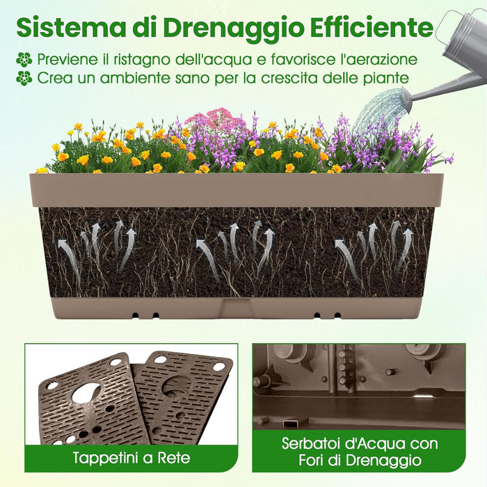 Letto Verticale Rialzato, 6 PZ Fioriere da Giardino per Verdure, Erbe e Fiori, Fioriere Elevate per Interni ed Esterni per Patio, Giardino e Balcone (Grigio)